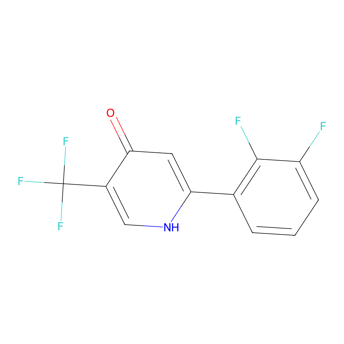 2-(2,3-Difluorophenyl)-5-(trifluoromethyl)pyridin-4-ol molecular structure, CAS 1261779-41-2