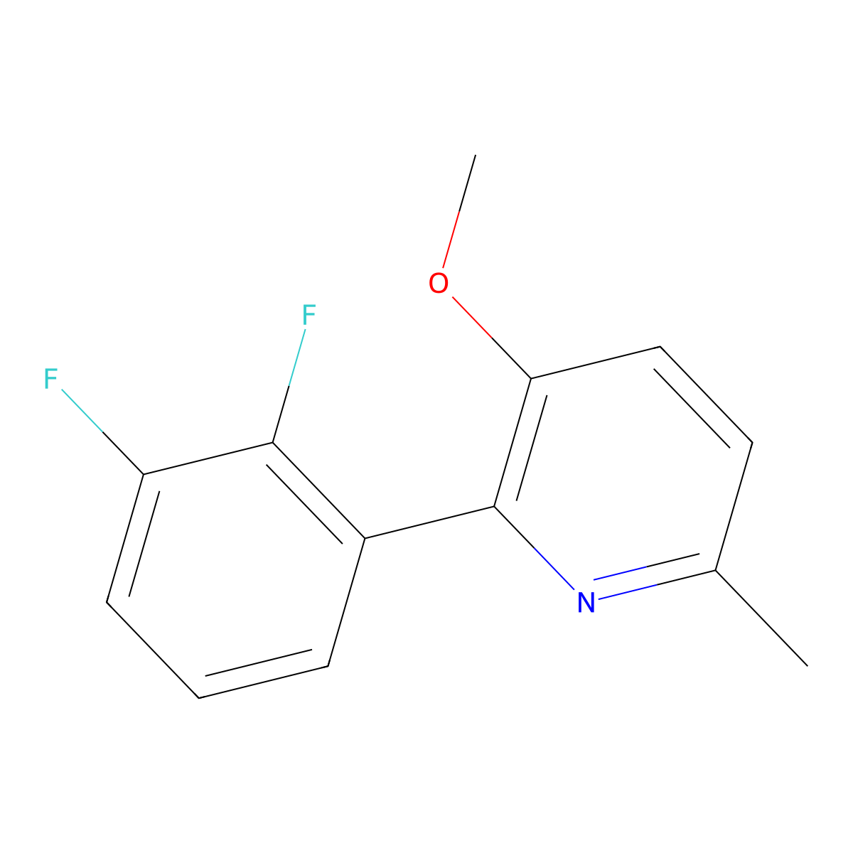 2-(2,3-Difluorophenyl)-3-methoxy-6-methylpyridine molecular structure, CAS 1261779-55-8