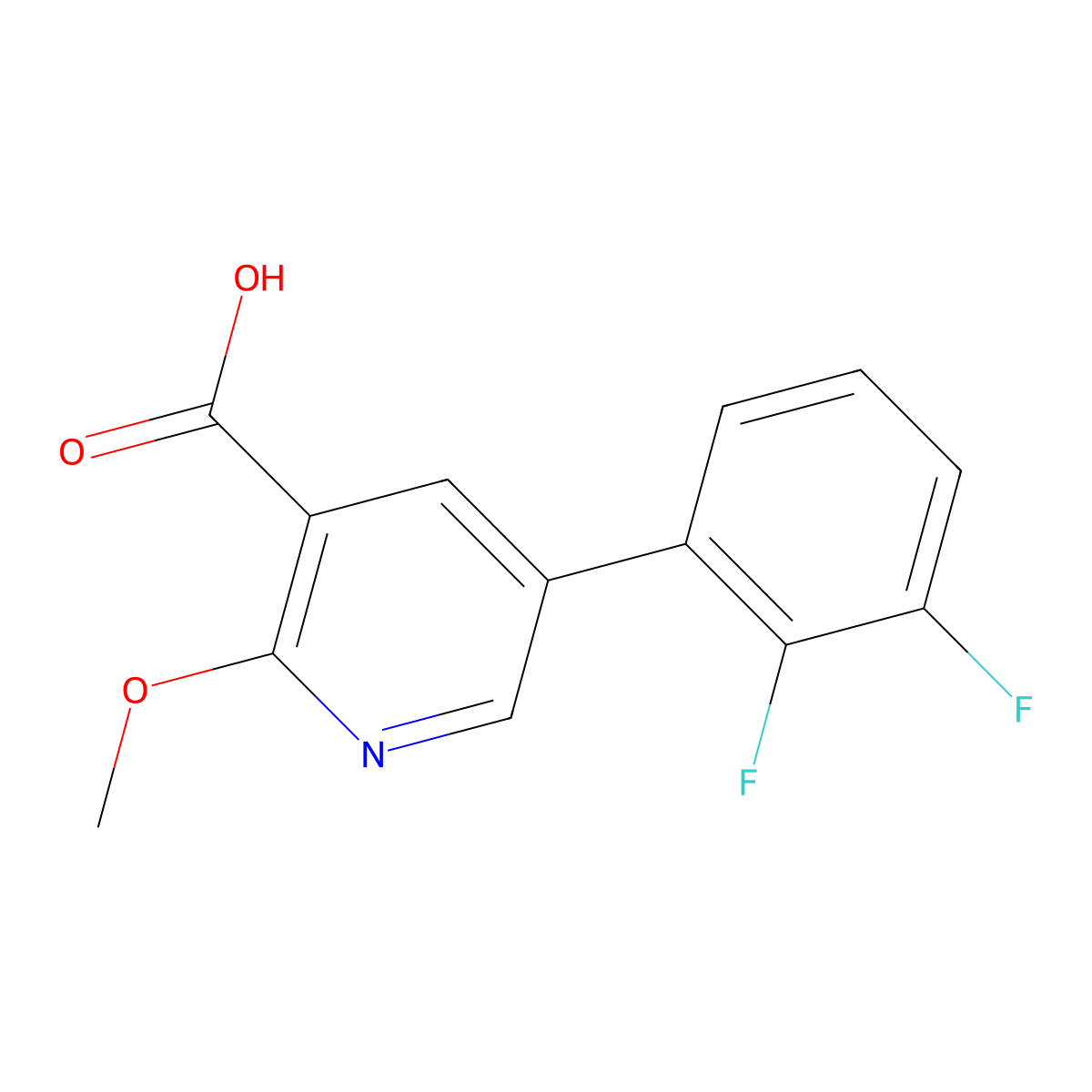 5-(2,3-Difluorophenyl)-2-methoxynicotinic acid molecular structure, CAS 1261779-60-5