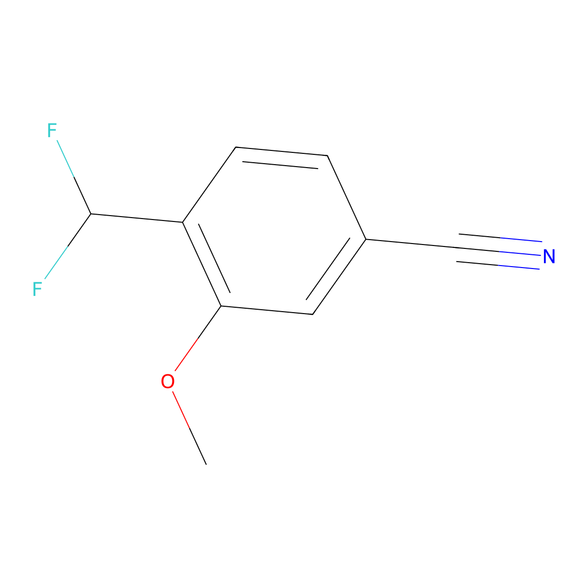 4-(Difluoromethyl)-3-methoxybenzonitrile molecular structure, CAS 1261779-90-1