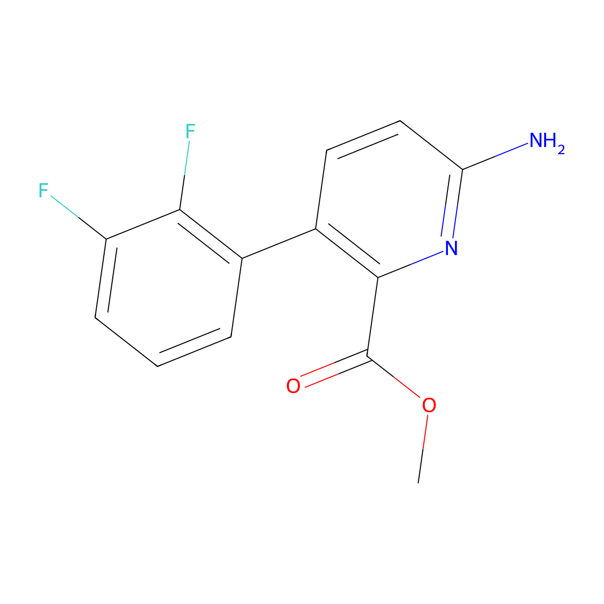 Methyl 6-amino-3-(2,3-difluorophenyl)picolinate molecular structure, CAS 1261780-02-2