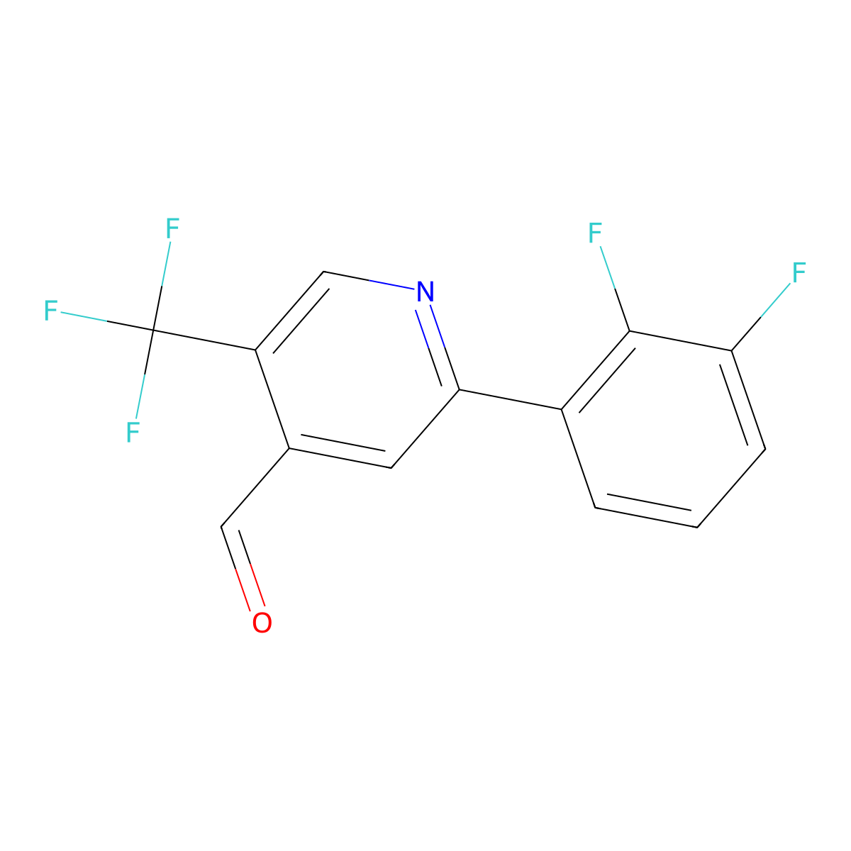 2-(2,3-Difluorophenyl)-5-(trifluoromethyl)isonicotinaldehyde molecular structure, CAS 1261780-09-9