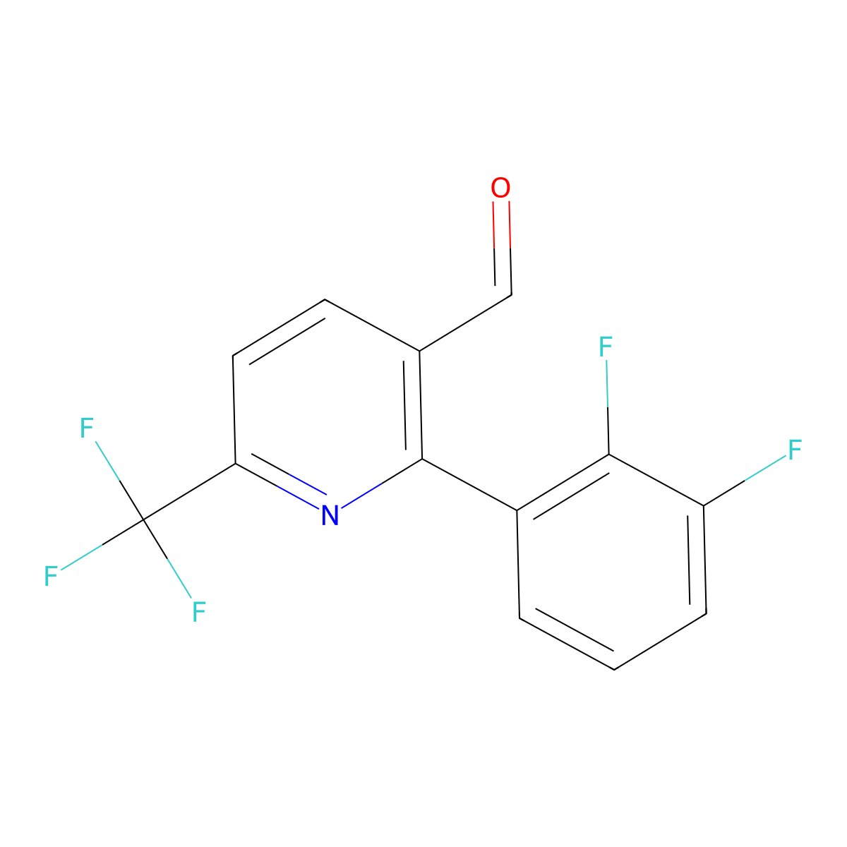 2-(2,3-Difluorophenyl)-6-(trifluoromethyl)nicotinaldehyde molecular structure, CAS 1261780-14-6