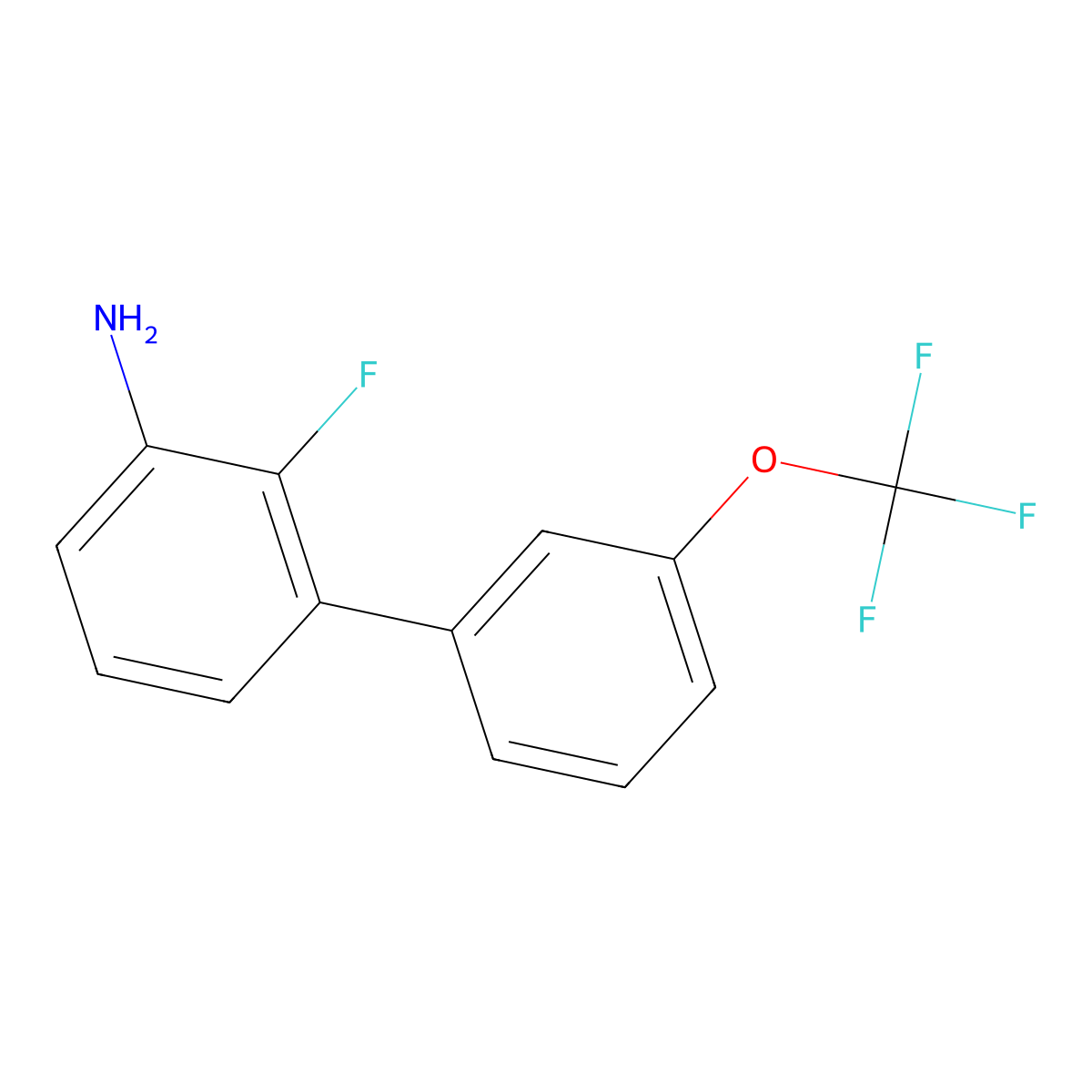 3-Amino-2-fluoro-3'-(trifluoromethoxy)biphenyl molecular structure, CAS 1261780-30-6