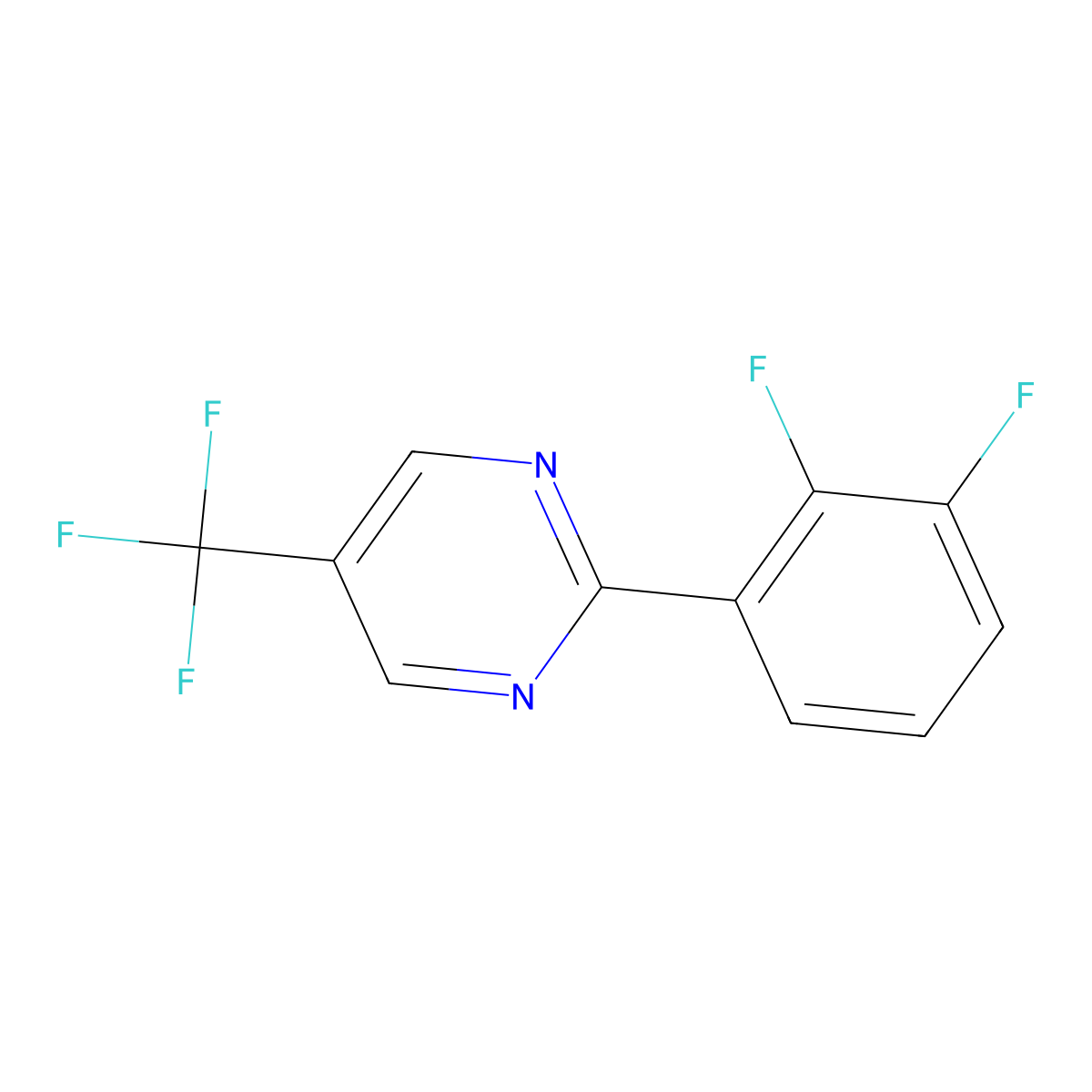 2-(2,3-Difluorophenyl)-5-(trifluoromethyl)pyrimidine molecular structure, CAS 1261780-34-0