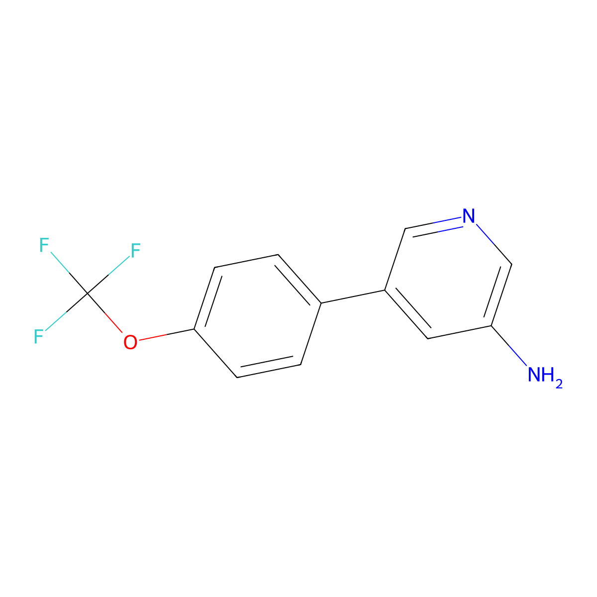 5-(4-(Trifluoromethoxy)phenyl)pyridin-3-amine molecular structure, CAS 1261780-90-8
