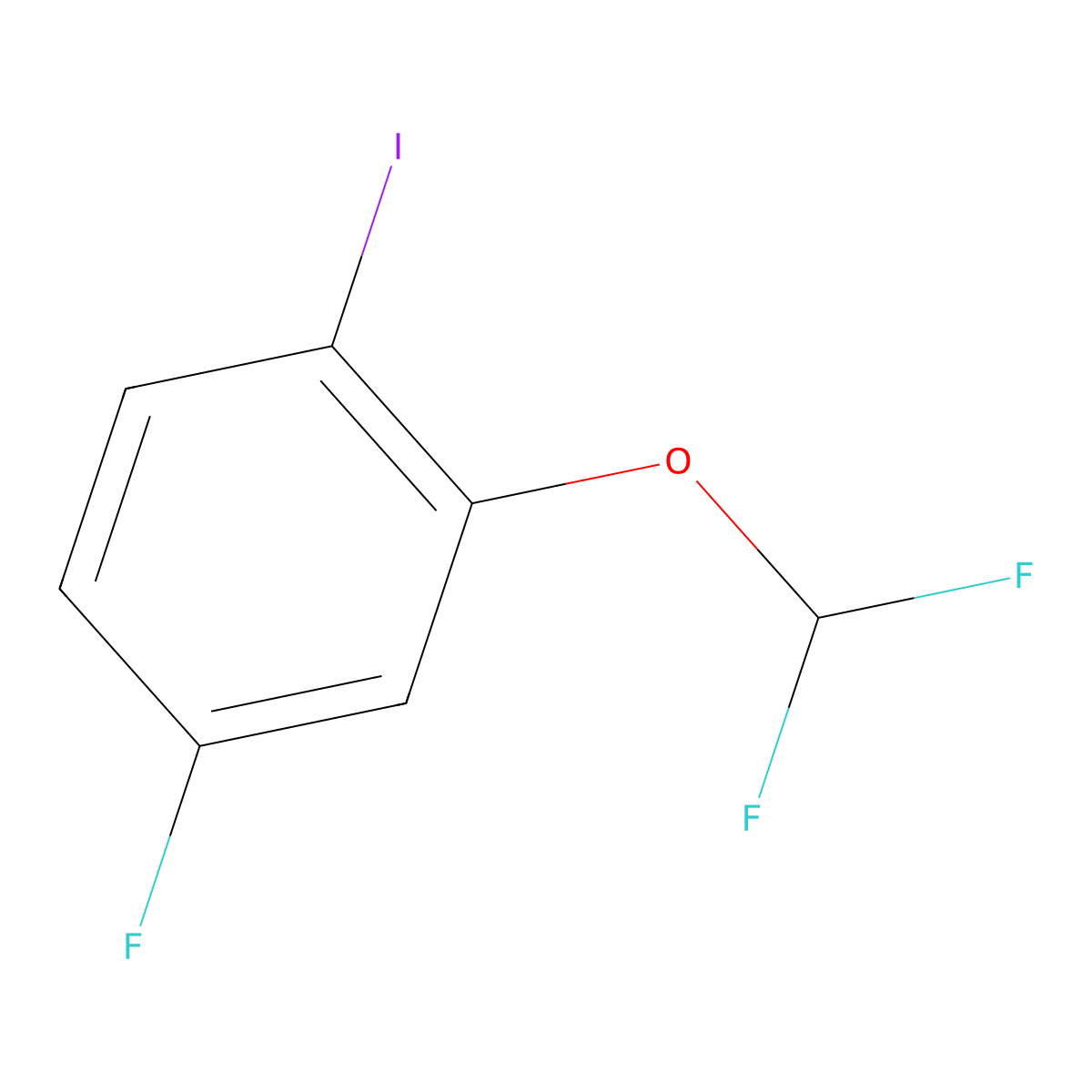 2-(Difluoromethoxy)-4-fluoro-1-iodobenzene molecular structure, CAS 1261781-73-0