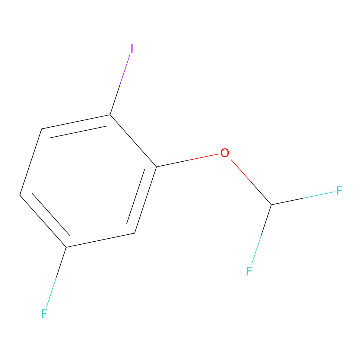 2-(Difluoromethoxy)-4-fluoro-1-iodobenzene molecular structure, CAS 1261781-73-0
