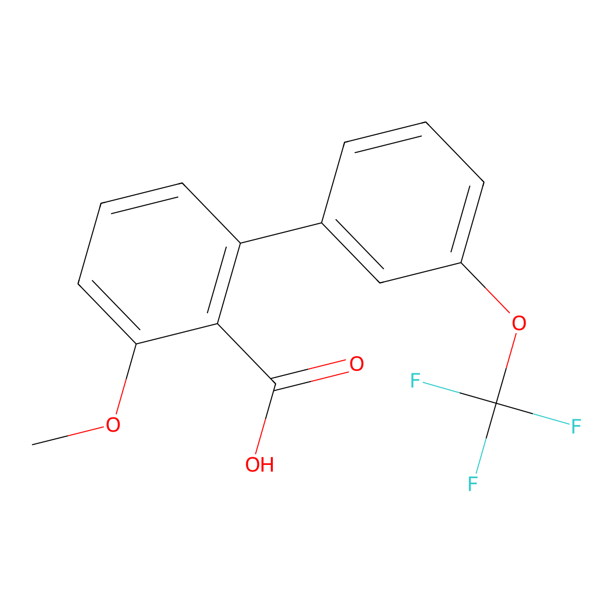 3-Methoxy-3'-(trifluoromethoxy)-[1,1'-biphenyl]-2-carboxylic acid molecular structure, CAS 1261782-27-7