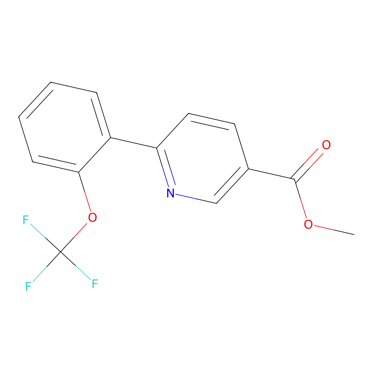 Methyl 6-[2-(Trifluoromethoxy)phenyl]nicotinate molecular structure, CAS 1261782-37-9