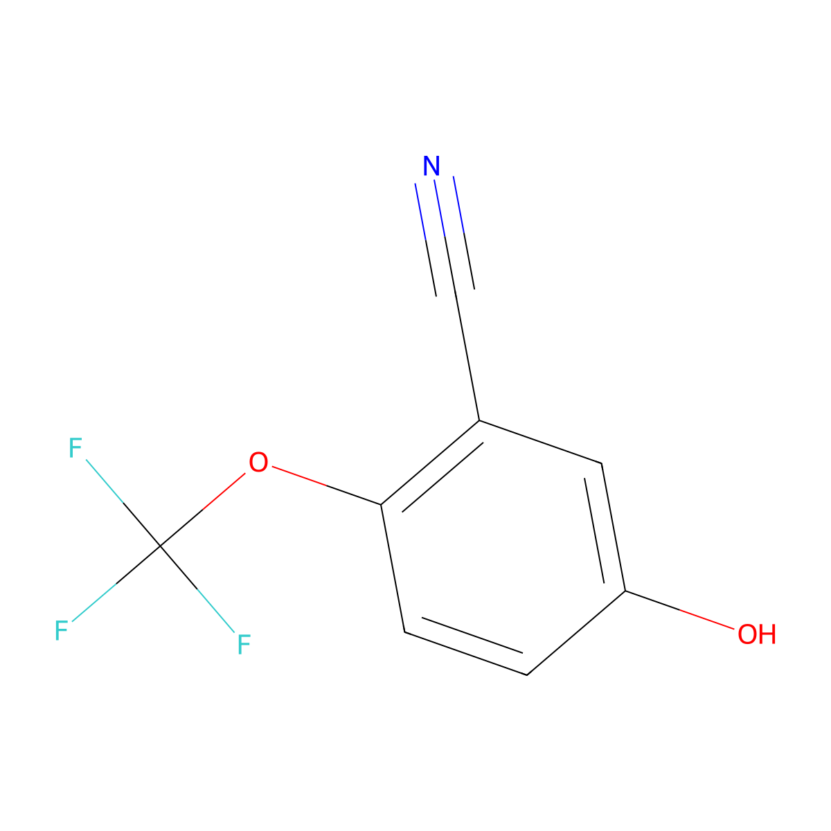 5-Hydroxy-2-(trifluoromethoxy)benzonitrile molecular structure, CAS 1261782-62-0