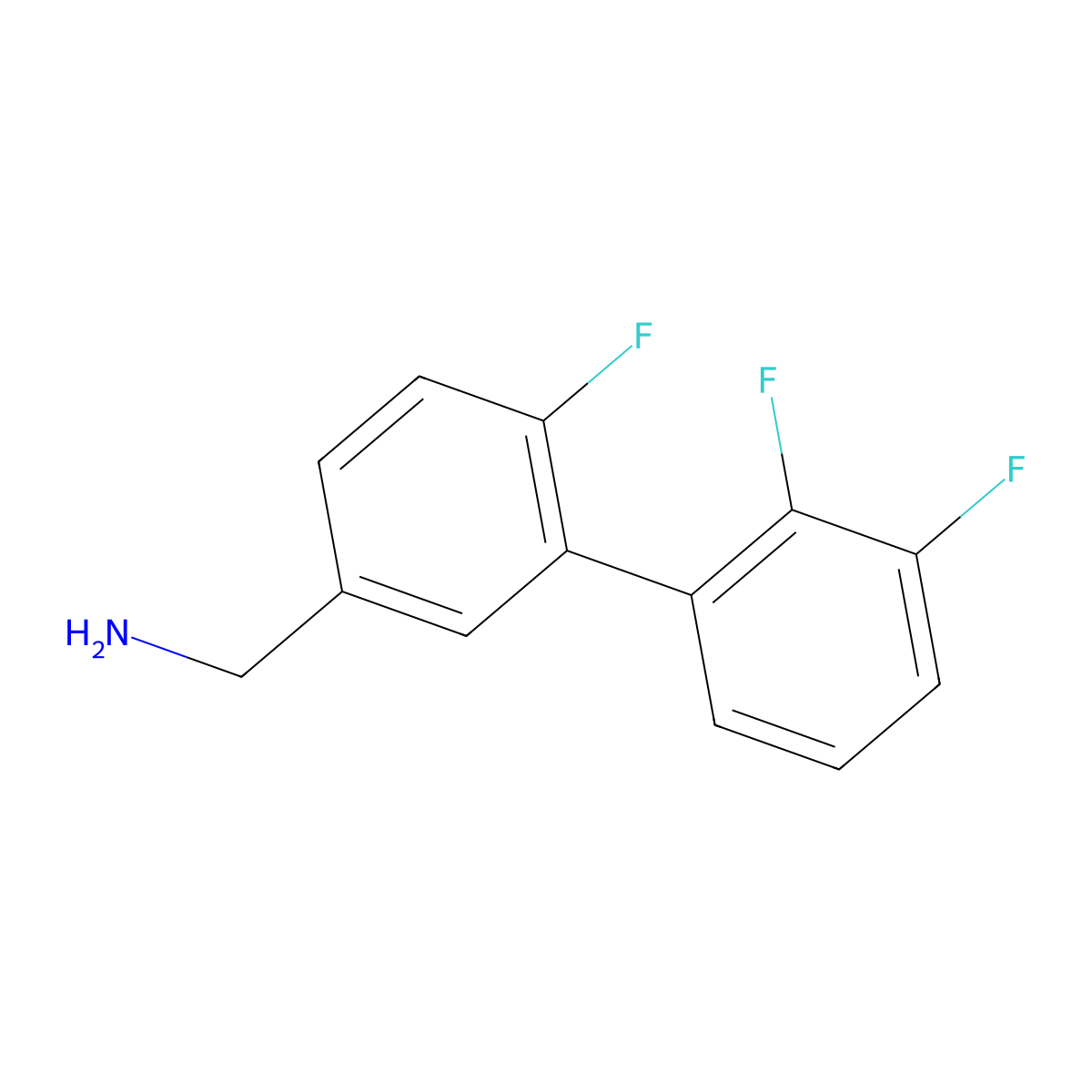 (2',3',6-Trifluoro-[1,1'-biphenyl]-3-yl)methanamine molecular structure, CAS 1261782-97-1