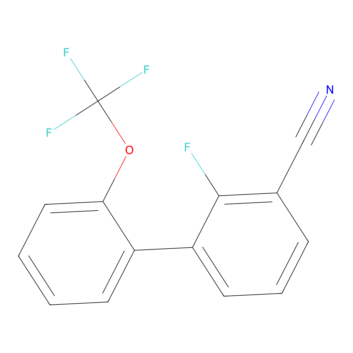 3-Cyano-2-fluoro-2'-(trifluoromethoxy)biphenyl molecular structure, CAS 1261783-03-2