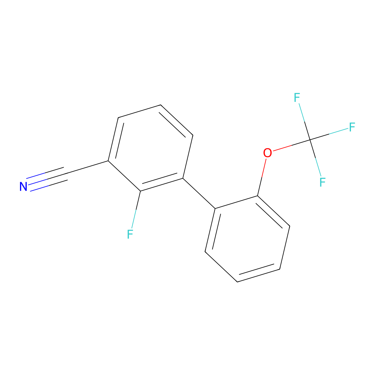 3-Cyano-2-fluoro-2'-(trifluoromethoxy)biphenyl molecular structure, CAS 1261783-03-2