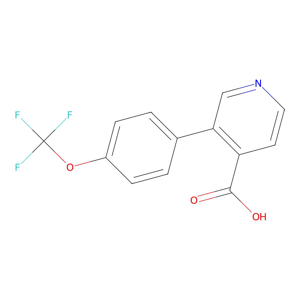 3-(4-Trifluoromethoxyphenyl)isonicotinic acid molecular structure, CAS 1261783-07-6