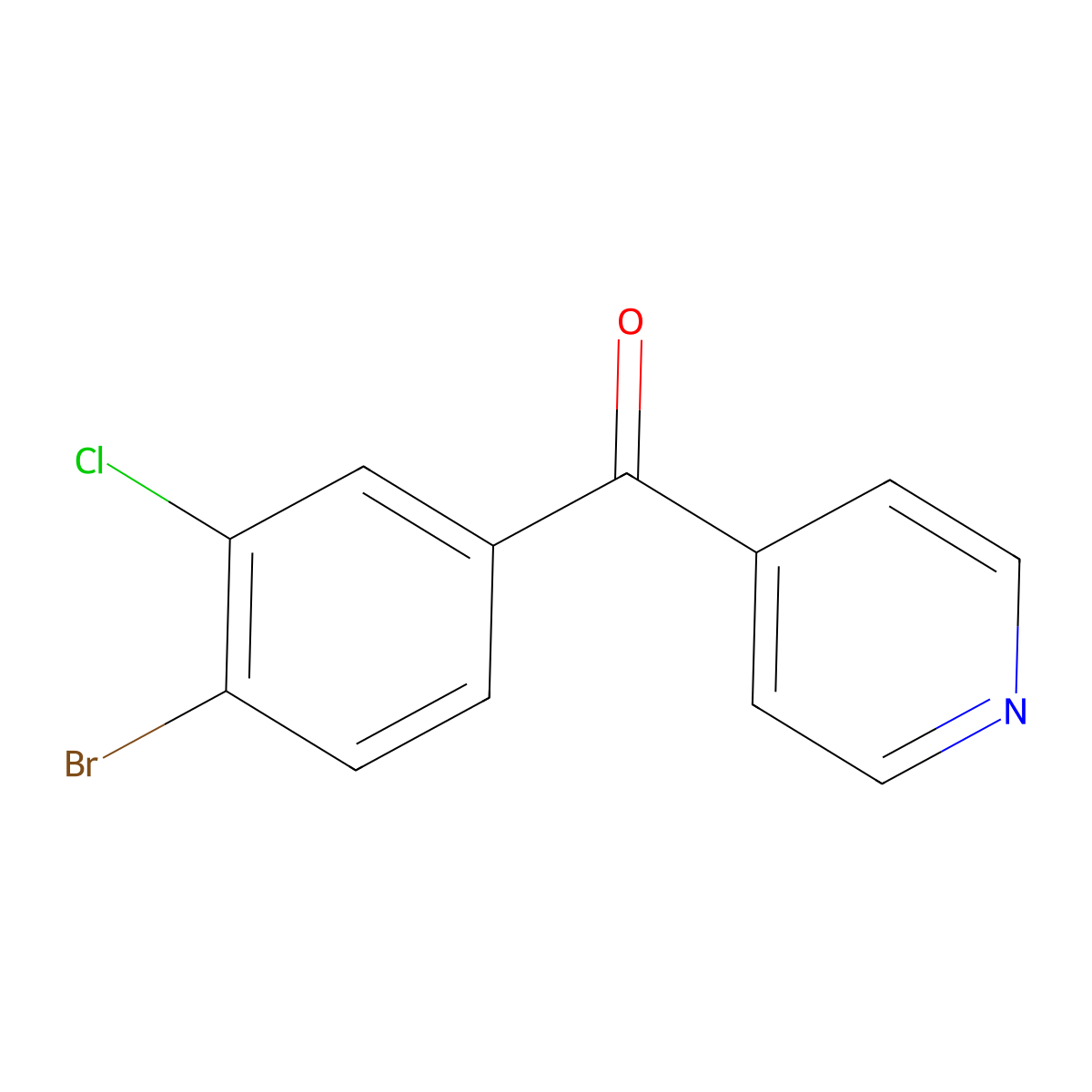 Methanone, (4-bromo-3-chlorophenyl)-4-pyridinyl- molecular structure, CAS 1261783-56-5