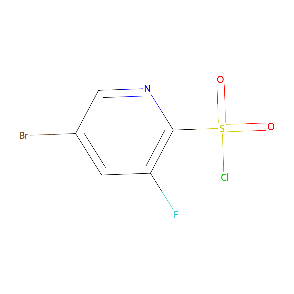 5-Bromo-3-fluoropyridine-2-sulfonyl chloride molecular structure, CAS 1261783-70-3