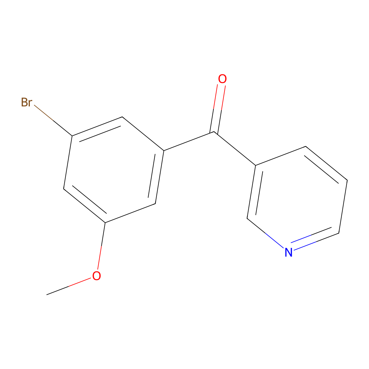Methanone, (3-bromo-5-methoxyphenyl)-3-pyridinyl- molecular structure, CAS 1261783-96-3