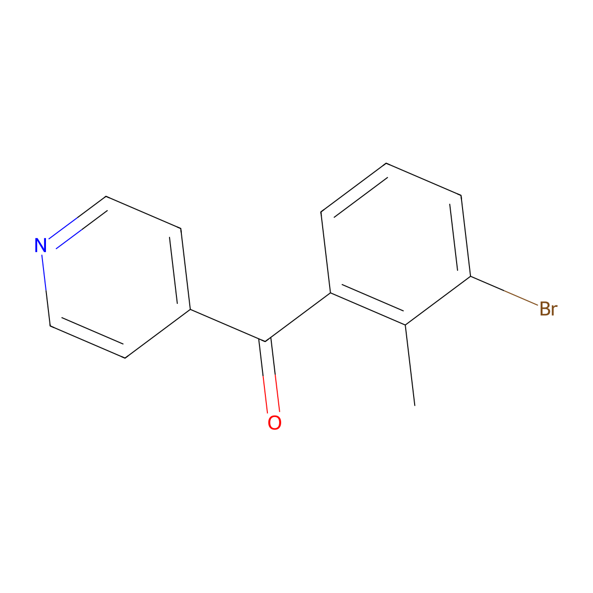 (3-Bromo-2-methylphenyl)-4-pyridinylmethanone molecular structure, CAS 1261784-10-4