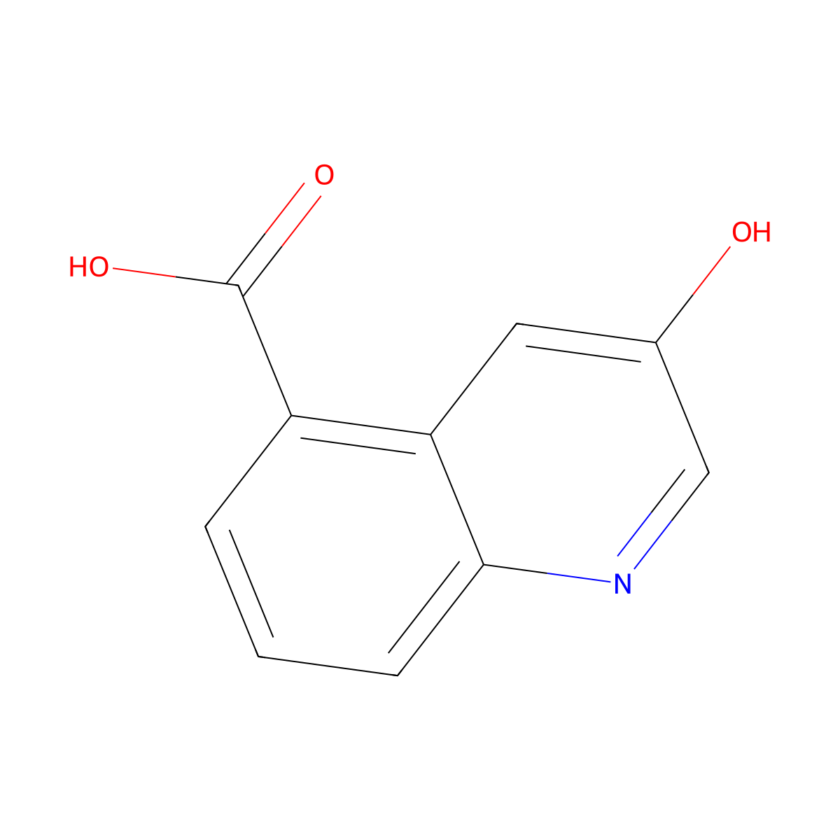 3-Hydroxyquinoline-5-carboxylic acid molecular structure, CAS 1261784-25-1