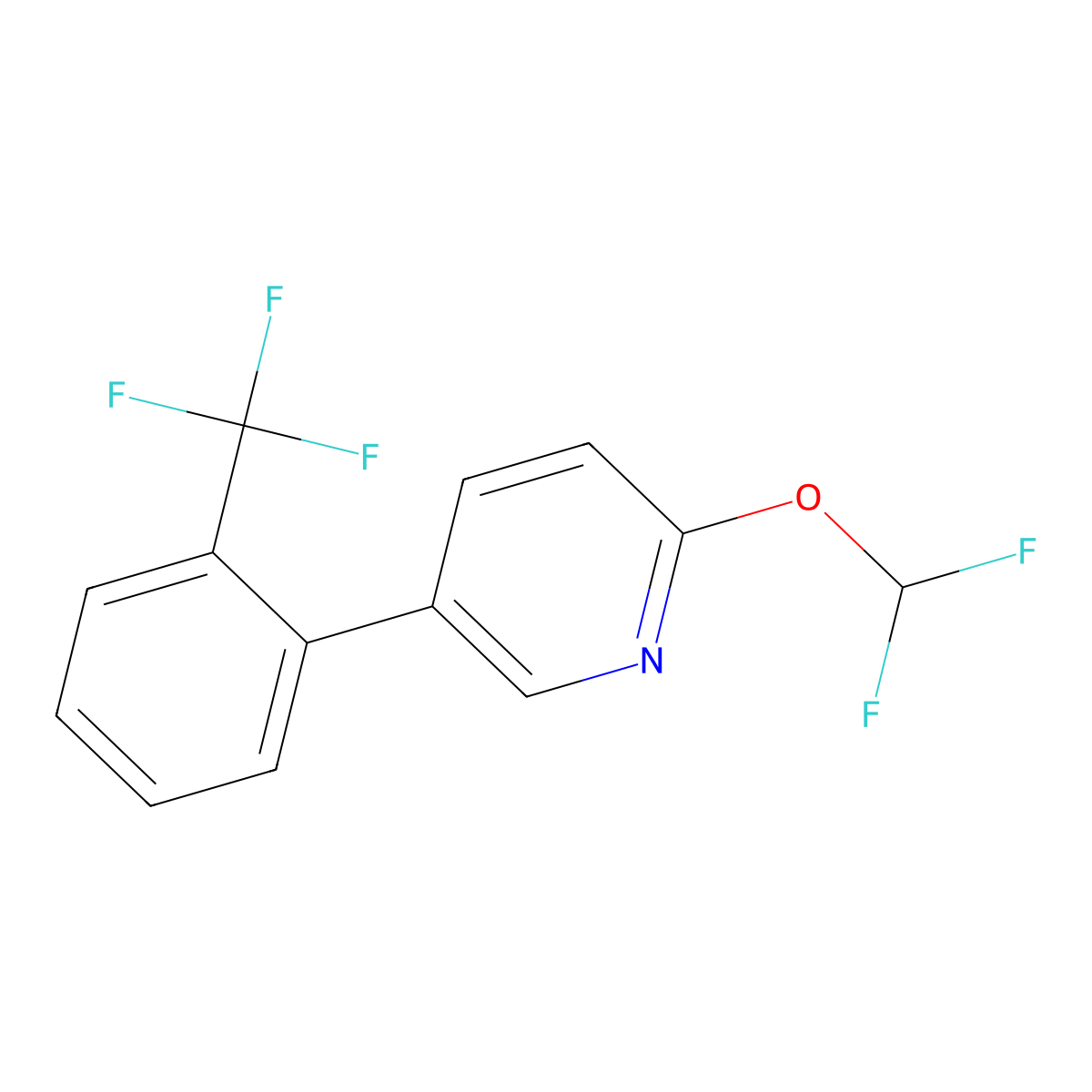2-(Difluoromethoxy)-5-(2-(trifluoromethyl)phenyl)pyridine molecular structure, CAS 1261784-56-8