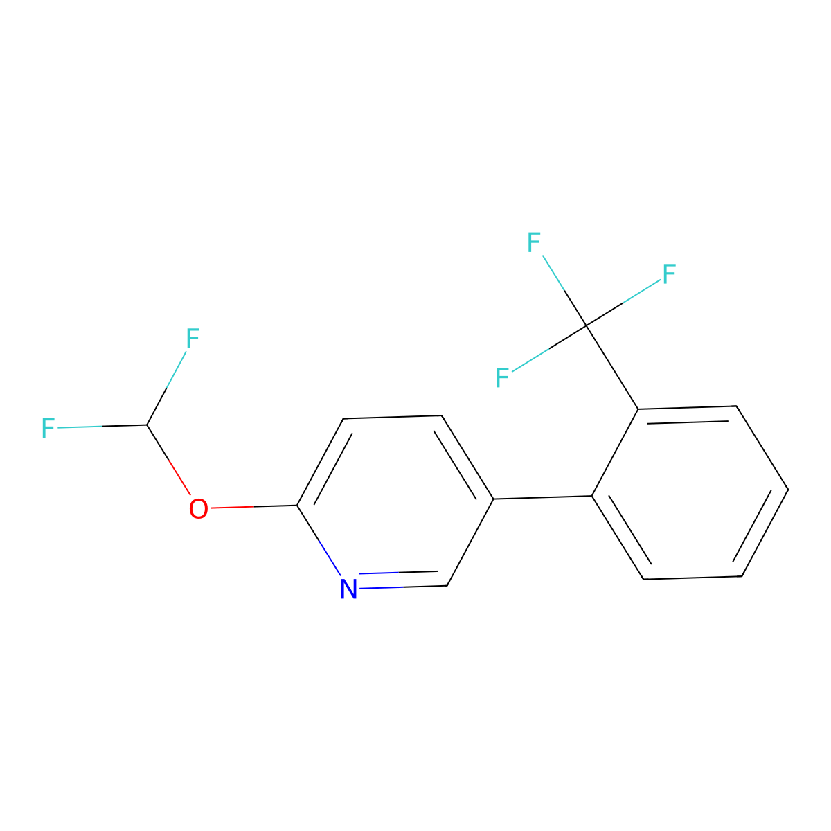 2-(Difluoromethoxy)-5-(2-(trifluoromethyl)phenyl)pyridine molecular structure, CAS 1261784-56-8