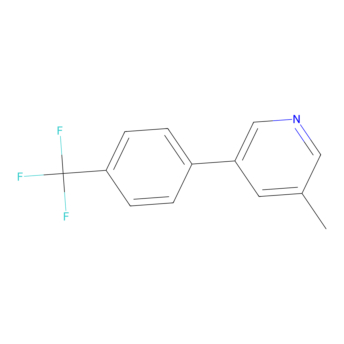 3-Methyl-5-(4-(trifluoromethyl)phenyl)pyridine molecular structure, CAS 1261785-42-5