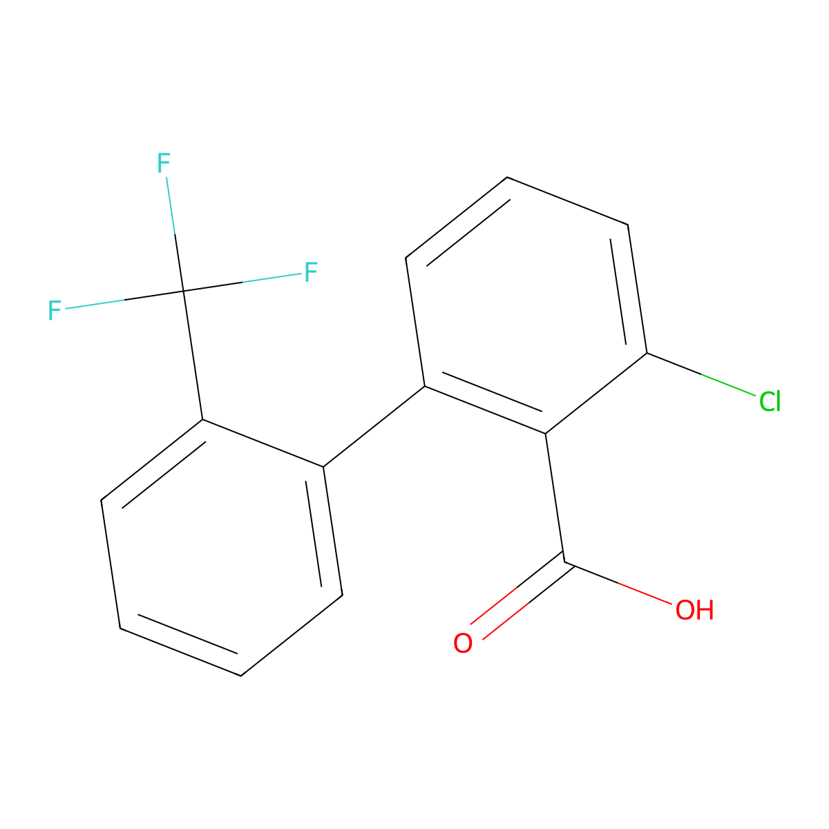 6-Chloro-2-(2-trifluoromethylphenyl)benzoic acid molecular structure, CAS 1261786-21-3