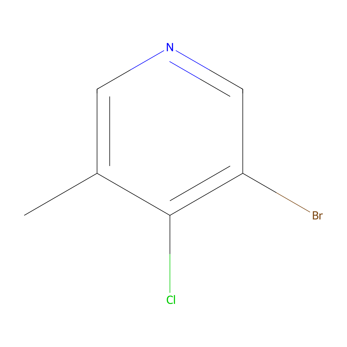 3-Bromo-4-chloro-5-methylpyridine molecular structure, CAS 1261786-46-2