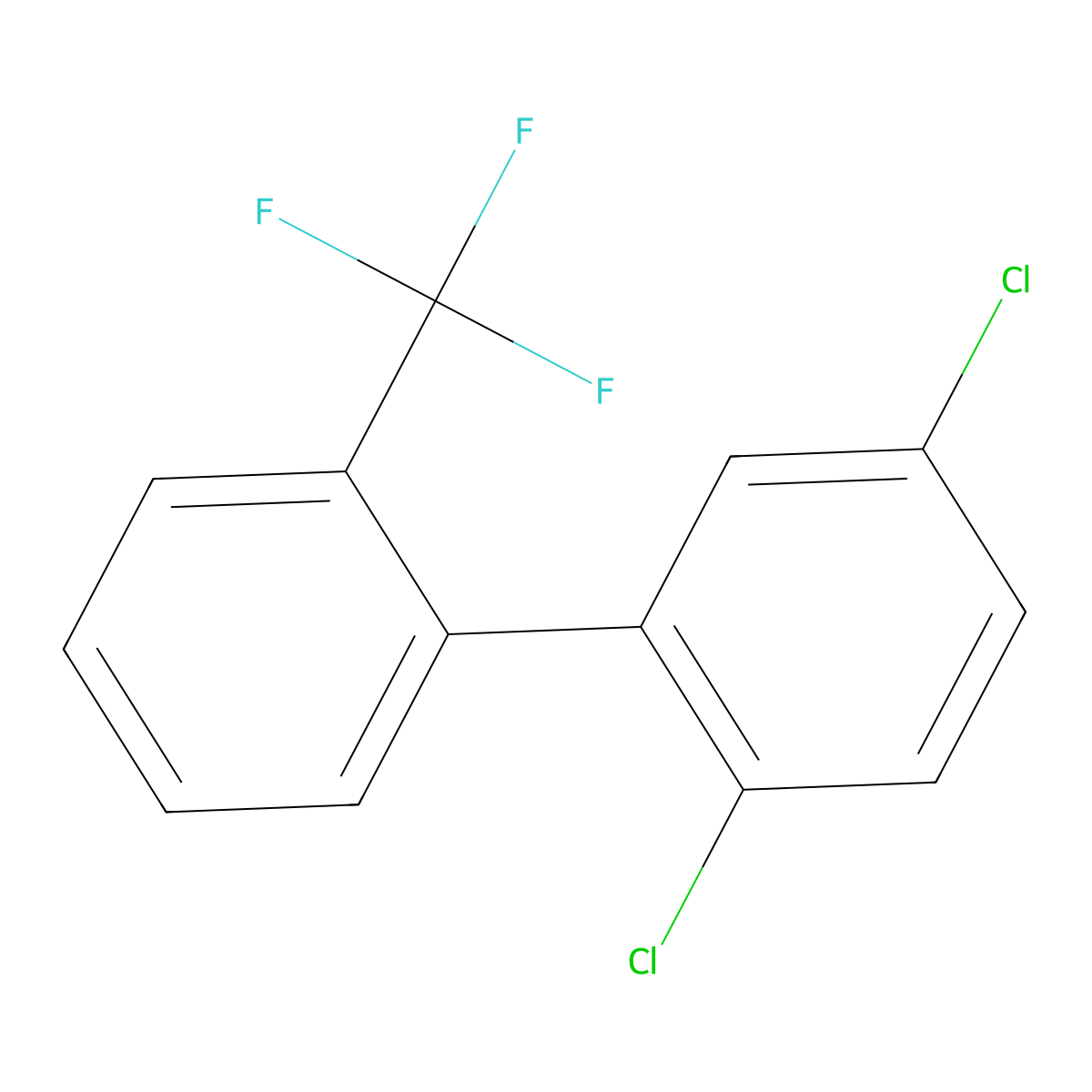 2,5-Dichloro-2'-(trifluoromethyl)-1,1'-biphenyl molecular structure, CAS 1261786-74-6