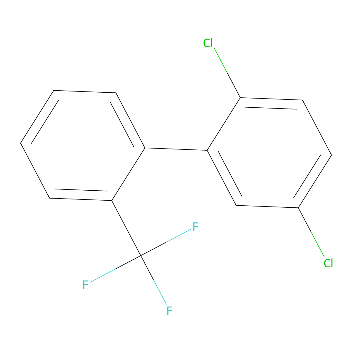 2,5-Dichloro-2'-(trifluoromethyl)-1,1'-biphenyl molecular structure, CAS 1261786-74-6