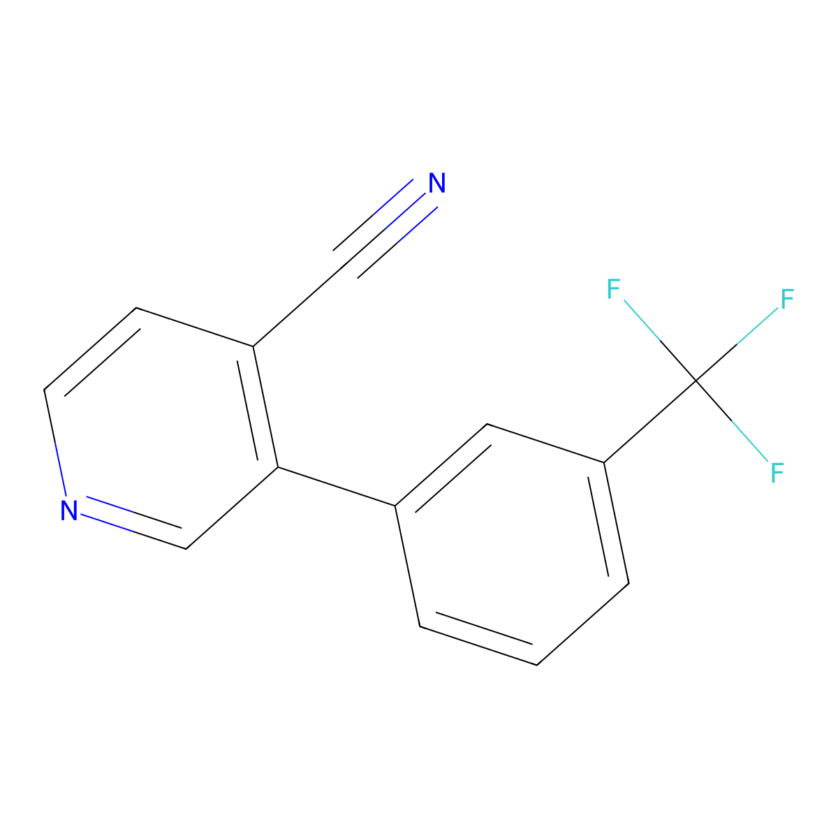 3-(3-(Trifluoromethyl)phenyl)isonicotinonitrile molecular structure, CAS 1261786-76-8