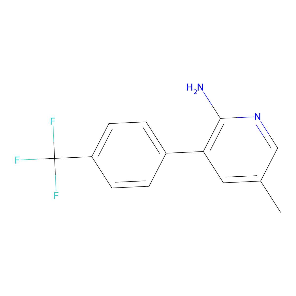 5-Methyl-3-(4-(trifluoromethyl)phenyl)pyridin-2-amine molecular structure, CAS 1261786-97-3