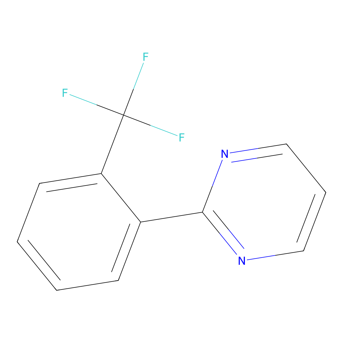 2-(2-(Trifluoromethyl)phenyl)pyrimidine molecular structure, CAS 1261787-03-4