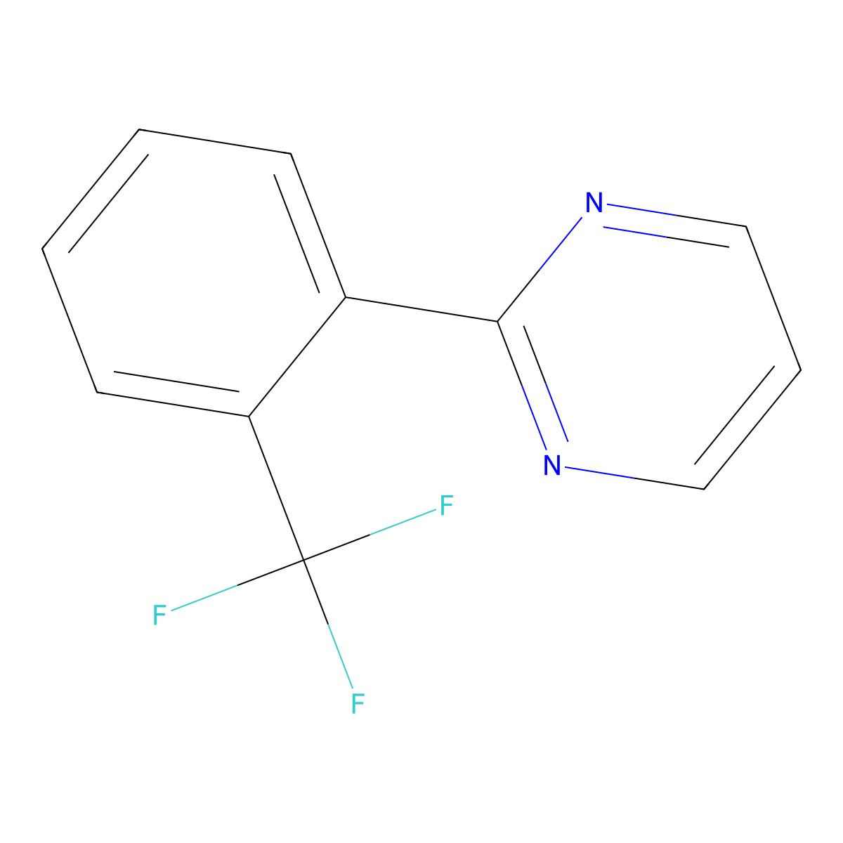 2-(2-(Trifluoromethyl)phenyl)pyrimidine molecular structure, CAS 1261787-03-4