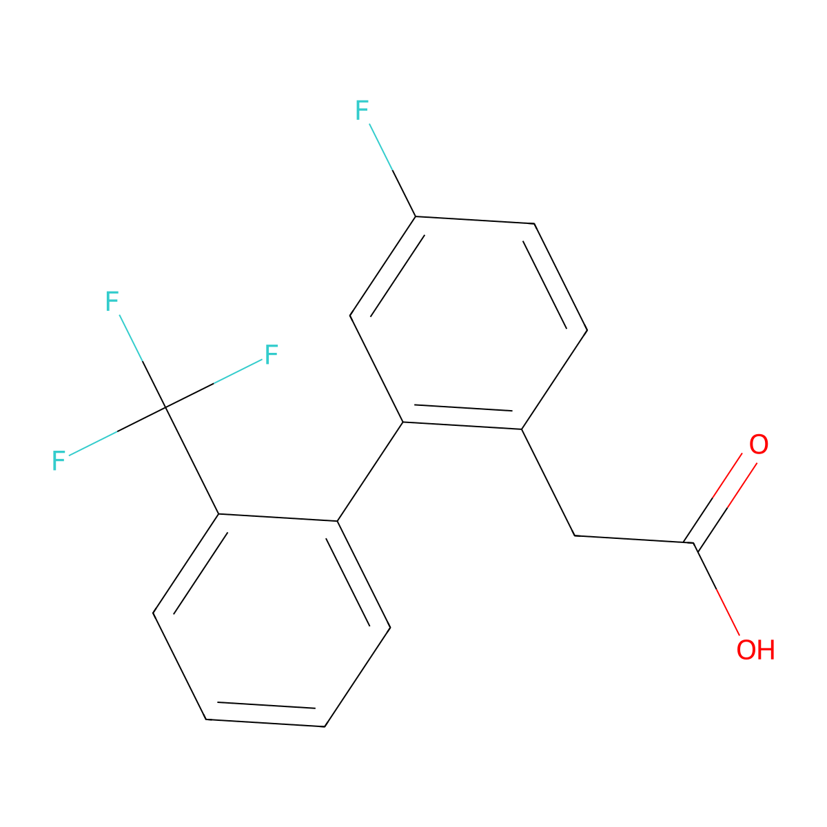 5-Fluoro-2'-(trifluoromethyl)biphenyl-2-acetic acid molecular structure, CAS 1261787-40-9