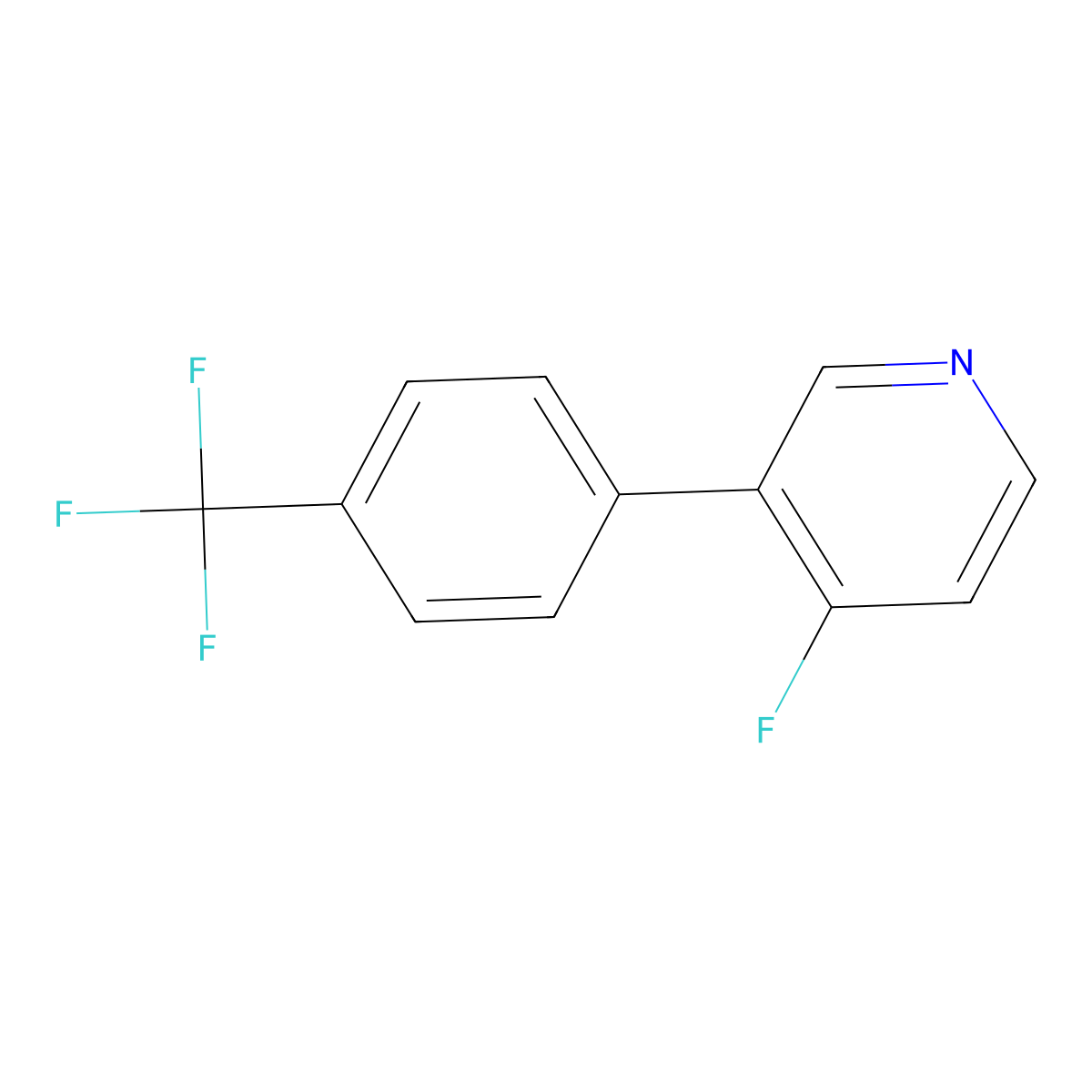 Pyridine, 4-fluoro-3-[4-(trifluoromethyl)phenyl]- molecular structure, CAS 1261787-42-1
