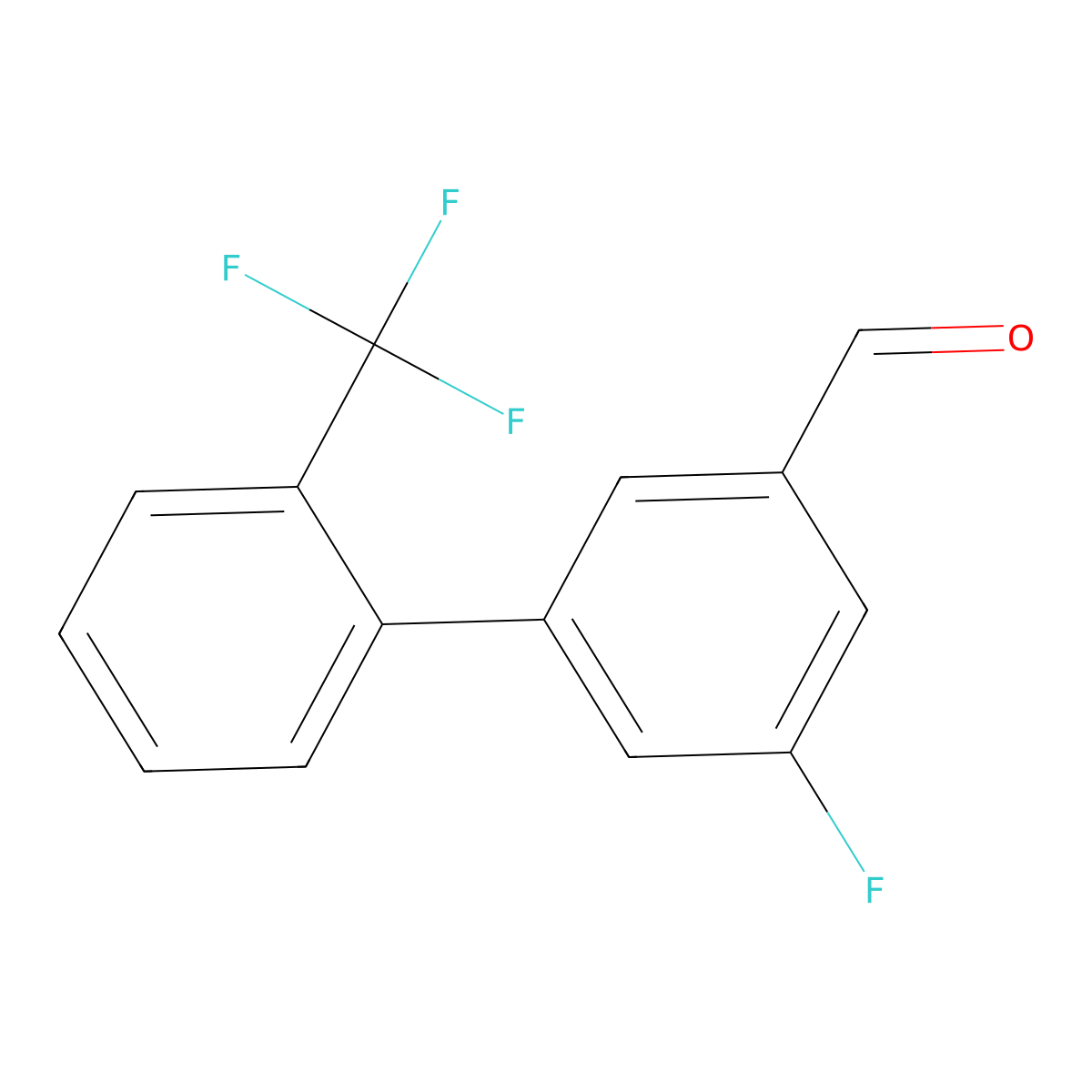 5-Fluoro-2'-(trifluoromethyl)-[1,1'-biphenyl]-3-carbaldehyde molecular structure, CAS 1261787-53-4