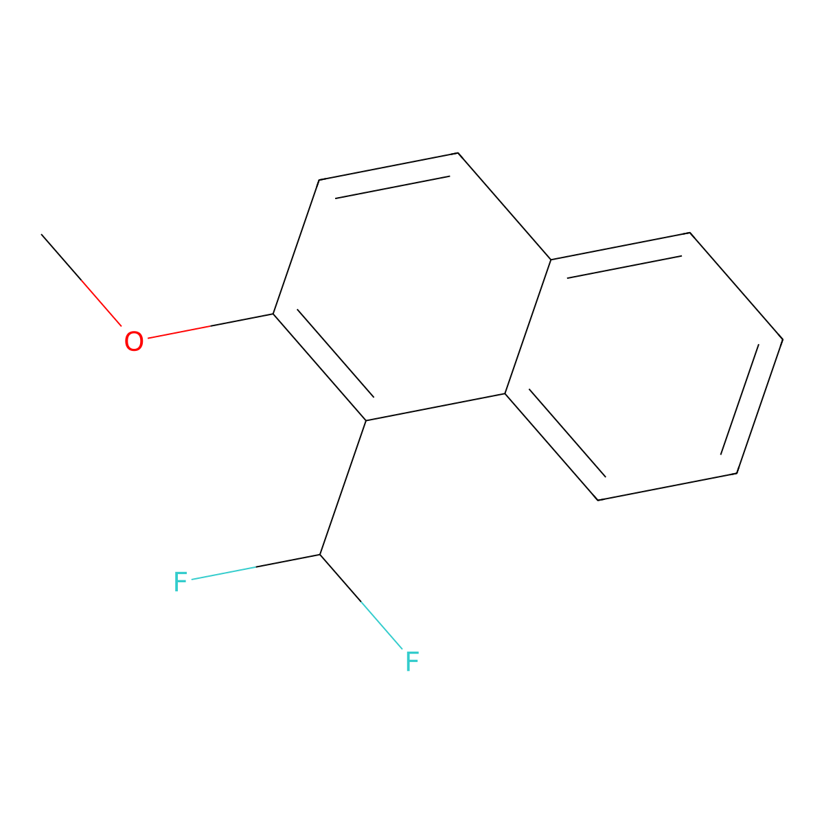 1-(Difluoromethyl)-2-methoxynaphthalene molecular structure, CAS 1261788-15-1