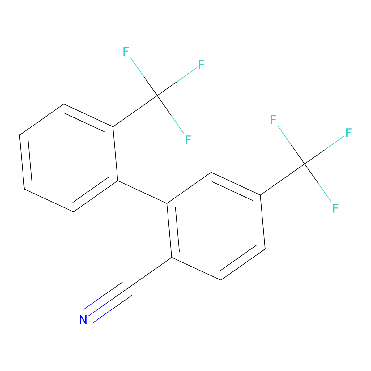 2',5-Bis(trifluoromethyl)-[1,1'-biphenyl]-2-carbonitrile molecular structure, CAS 1261788-24-2