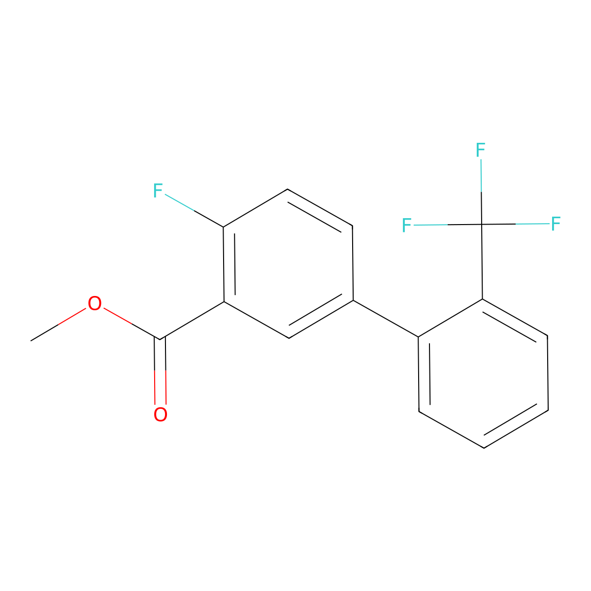 4-Fluoro-2'-(trifluoromethyl)biphenyl-3-carboxylic acid methyl ester molecular structure, CAS 1261788-37-7