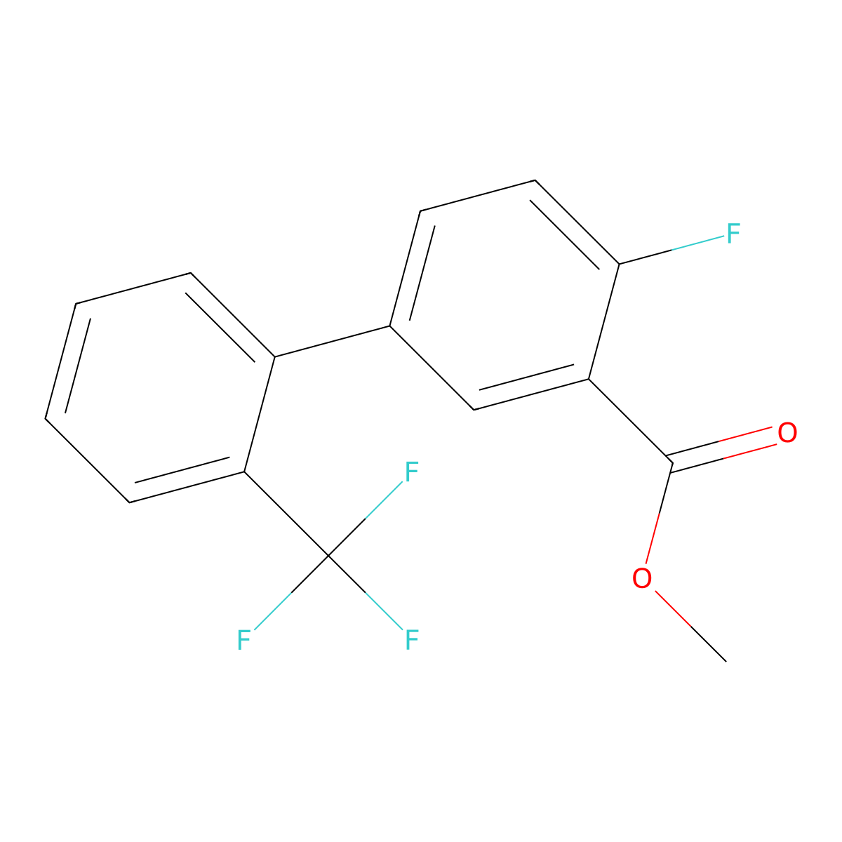 4-Fluoro-2'-(trifluoromethyl)biphenyl-3-carboxylic acid methyl ester molecular structure, CAS 1261788-37-7