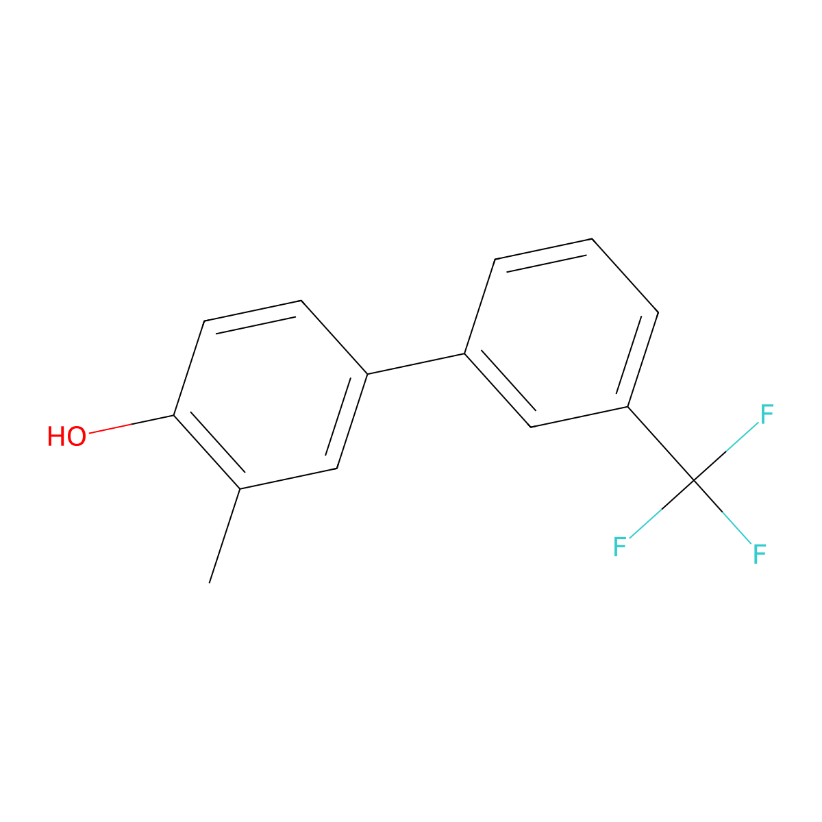 2-Methyl-4-(3-trifluoromethylphenyl)phenol molecular structure, CAS 1261788-73-1