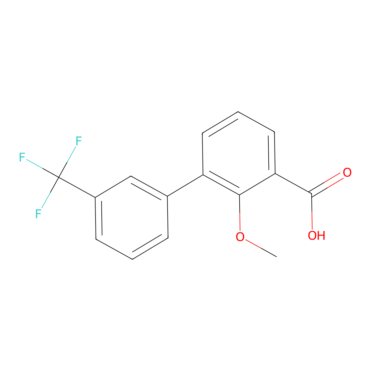 2-Methoxy-3-(3-trifluoromethylphenyl)benzoic acid molecular structure, CAS 1261789-31-4