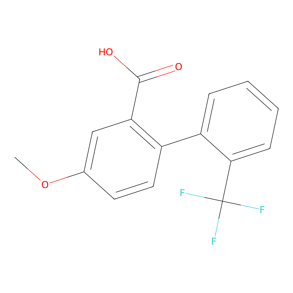 5-Methoxy-2-(2-trifluoromethylphenyl)benzoic acid molecular structure, CAS 1261789-34-7