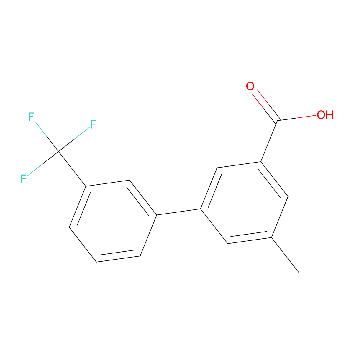 5-Methyl-3'-(trifluoromethyl)-[1,1'-biphenyl]-3-carboxylic acid molecular structure, CAS 1261789-58-5