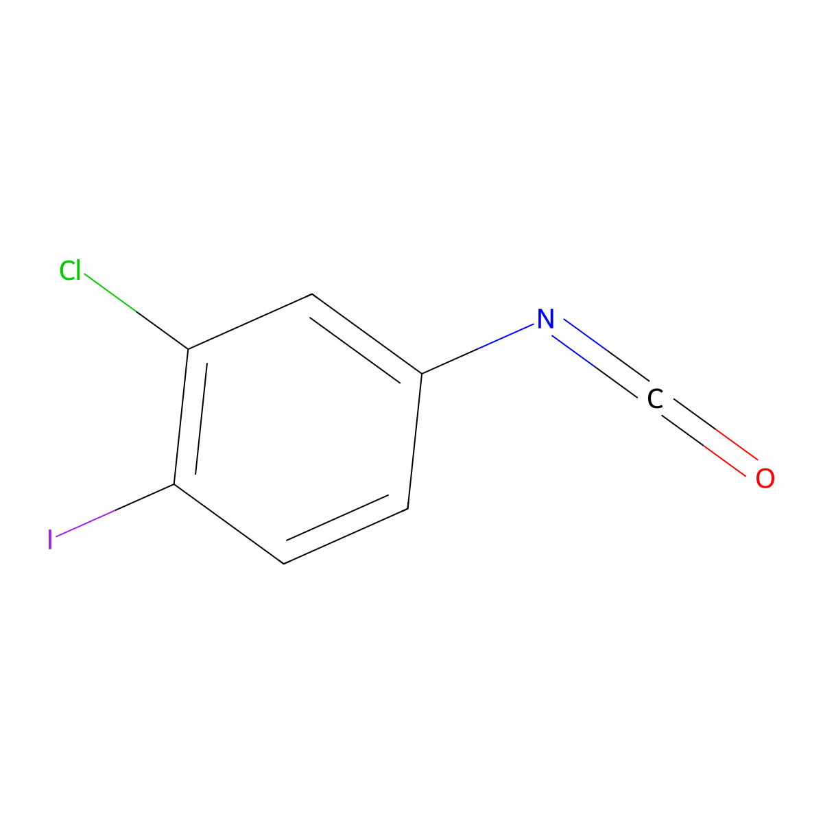 2-Chloro-1-iodo-4-isocyanatobenzene molecular structure, CAS 1261790-72-0