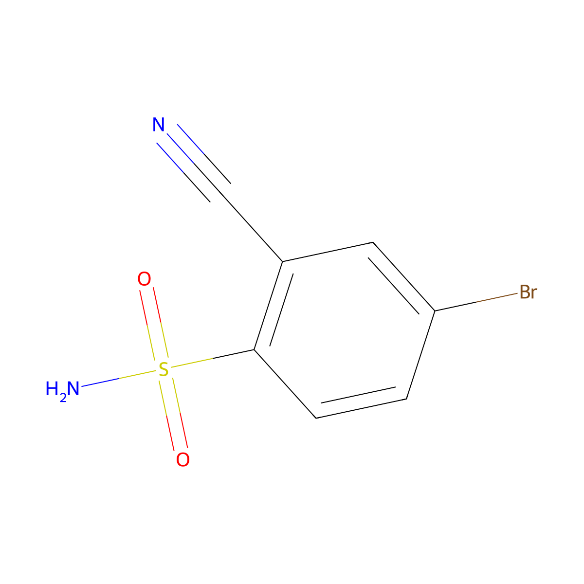 4-Bromo-2-cyanobenzenesulfonamide molecular structure, CAS 1261790-92-4