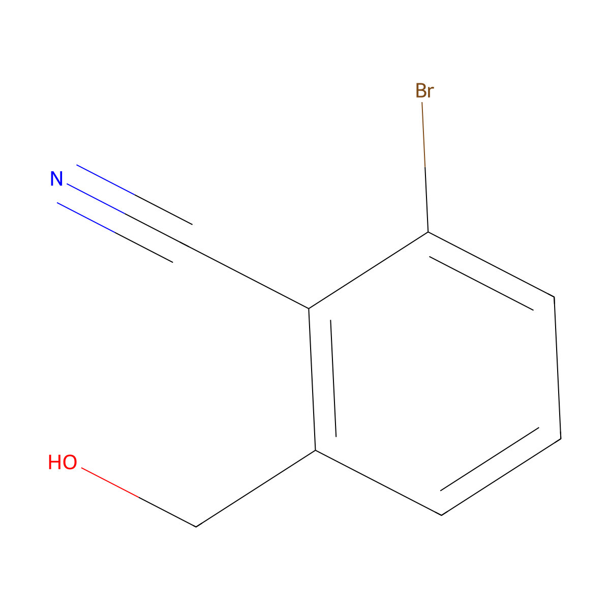 2-Bromo-6-(hydroxymethyl)benzonitrile molecular structure, CAS 1261791-01-8