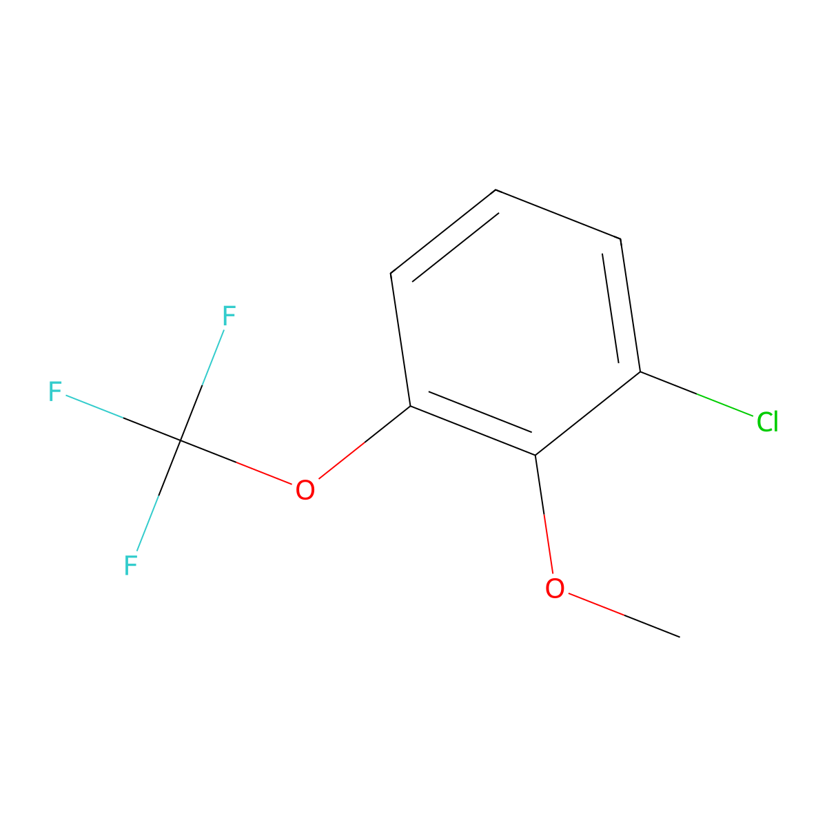 Benzene, 1-chloro-2-methoxy-3-(trifluoromethoxy)- molecular structure, CAS 1261791-02-9